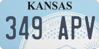 KS license plate 349APV