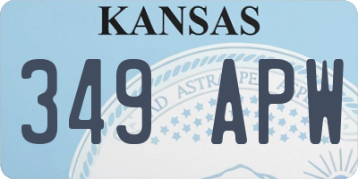 KS license plate 349APW