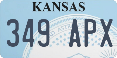KS license plate 349APX