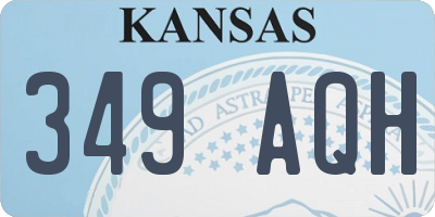 KS license plate 349AQH