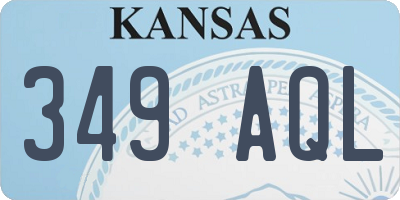KS license plate 349AQL