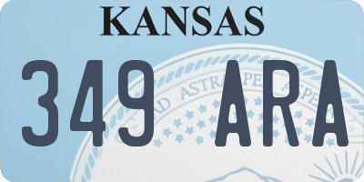 KS license plate 349ARA