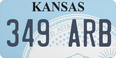 KS license plate 349ARB
