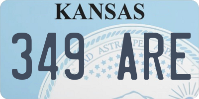 KS license plate 349ARE