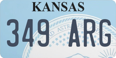 KS license plate 349ARG
