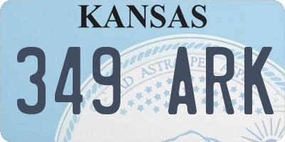 KS license plate 349ARK