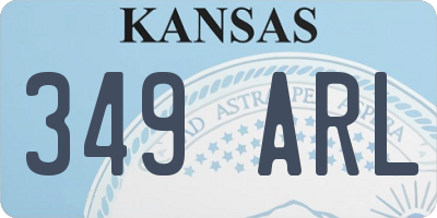 KS license plate 349ARL