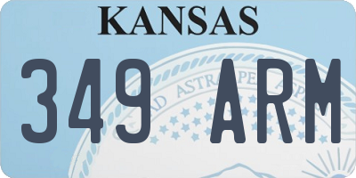 KS license plate 349ARM
