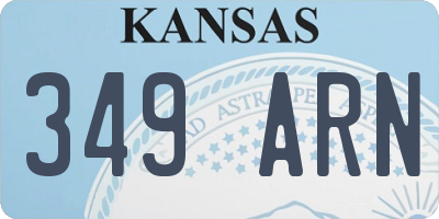 KS license plate 349ARN