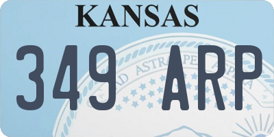 KS license plate 349ARP
