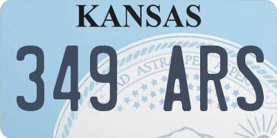 KS license plate 349ARS