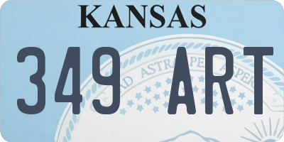 KS license plate 349ART