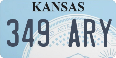 KS license plate 349ARY