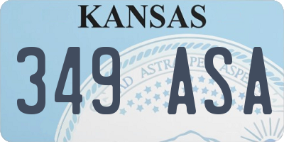 KS license plate 349ASA