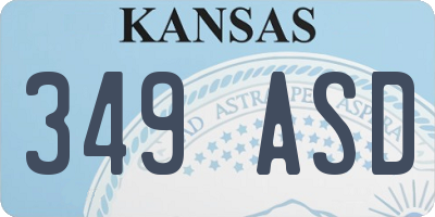 KS license plate 349ASD