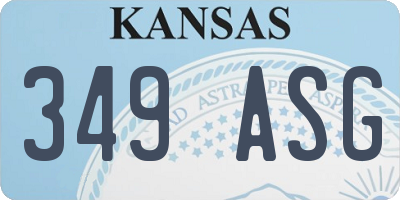 KS license plate 349ASG
