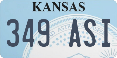KS license plate 349ASI