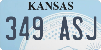 KS license plate 349ASJ