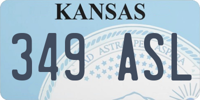KS license plate 349ASL