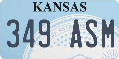 KS license plate 349ASM