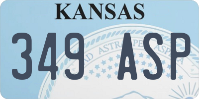 KS license plate 349ASP