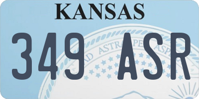 KS license plate 349ASR