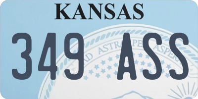 KS license plate 349ASS