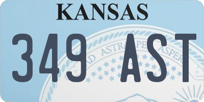 KS license plate 349AST