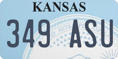 KS license plate 349ASU