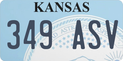 KS license plate 349ASV