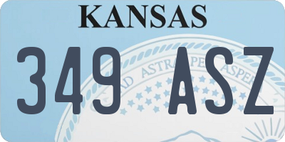 KS license plate 349ASZ