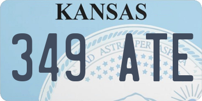 KS license plate 349ATE