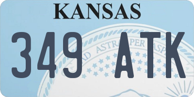 KS license plate 349ATK