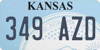 KS license plate 349AZD