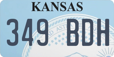 KS license plate 349BDH