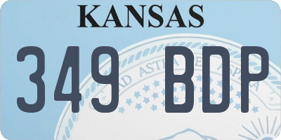 KS license plate 349BDP