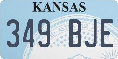 KS license plate 349BJE