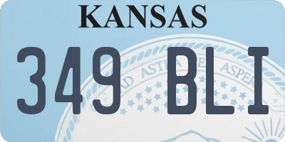 KS license plate 349BLI
