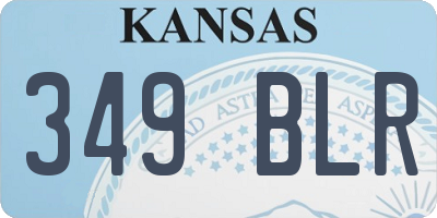KS license plate 349BLR