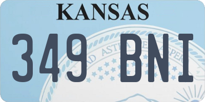 KS license plate 349BNI