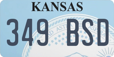 KS license plate 349BSD