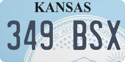KS license plate 349BSX