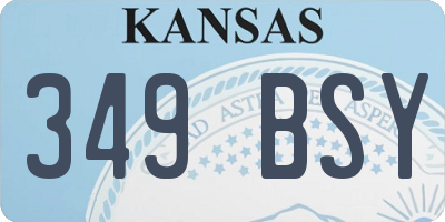 KS license plate 349BSY