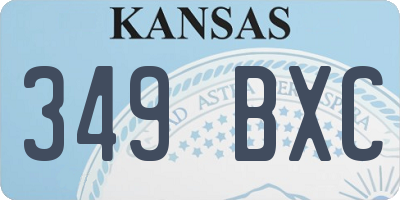 KS license plate 349BXC