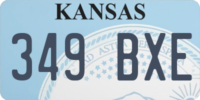 KS license plate 349BXE