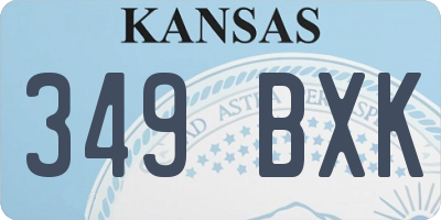 KS license plate 349BXK