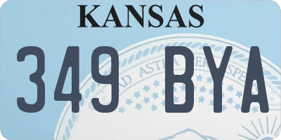 KS license plate 349BYA