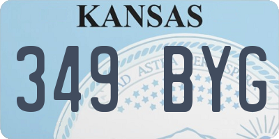 KS license plate 349BYG