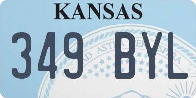 KS license plate 349BYL