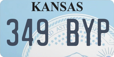 KS license plate 349BYP
